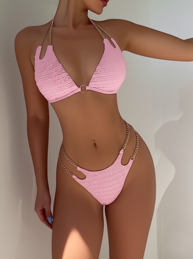 Chain Luxe Bikini Collection - Pink