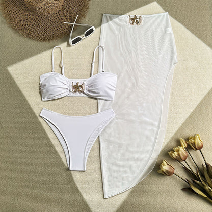 Golden Tides 3-Piece Swimsuit Collection- White